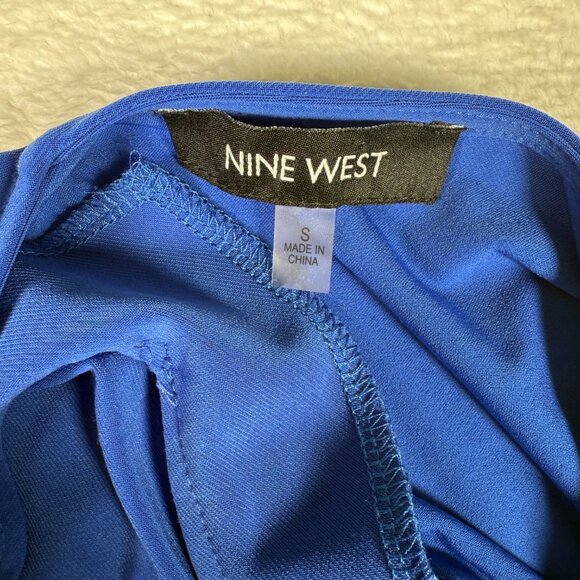 Women's Nine West Sleeveless Cross-Front Blue Top Size Small EUC - Picture 3 of 5